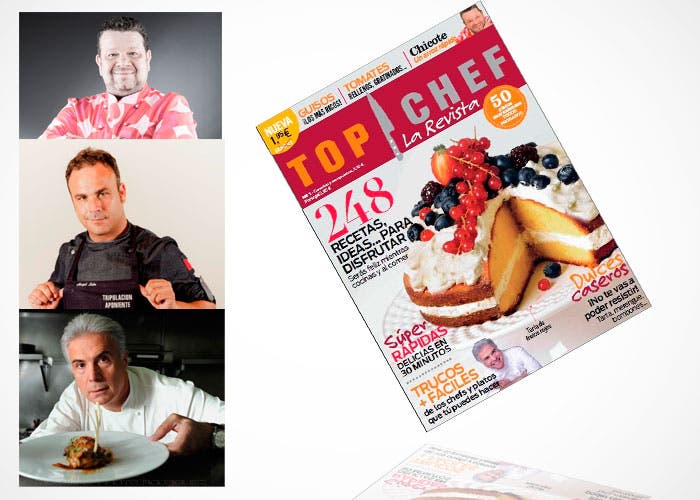 Portada y fotografías de chef que aparecen en primer número revista Top Chef