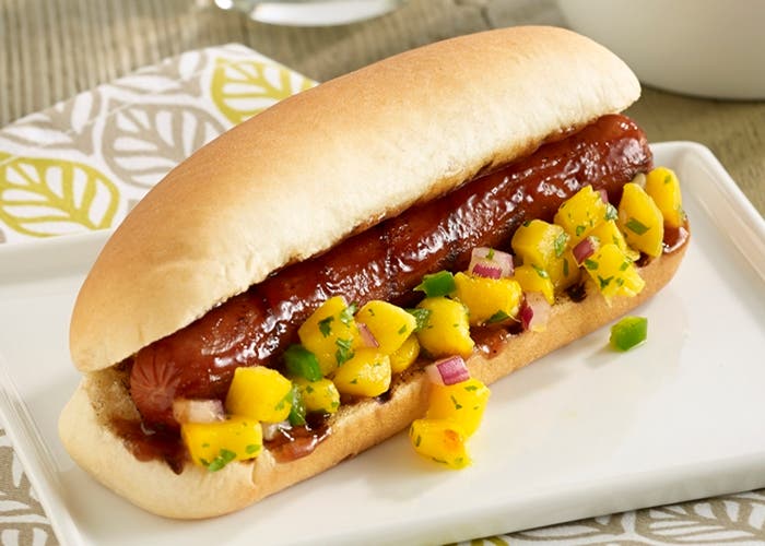 Hot dogs con salsa de mango