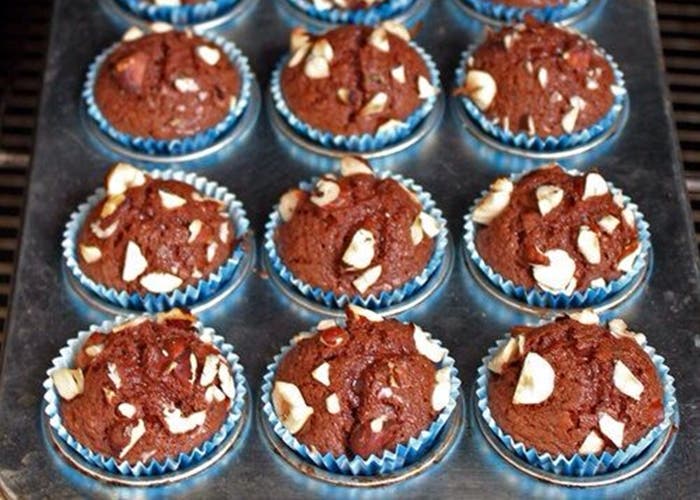Muffins de chocolate y avellanas