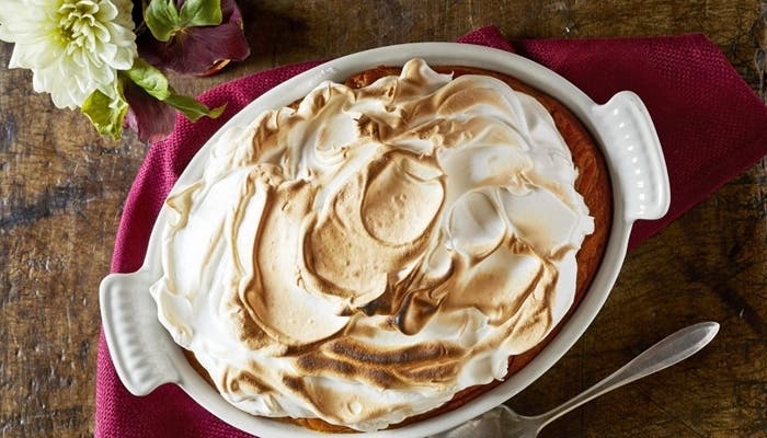 Cazuela de patata dulce con merengue, receta paso a paso