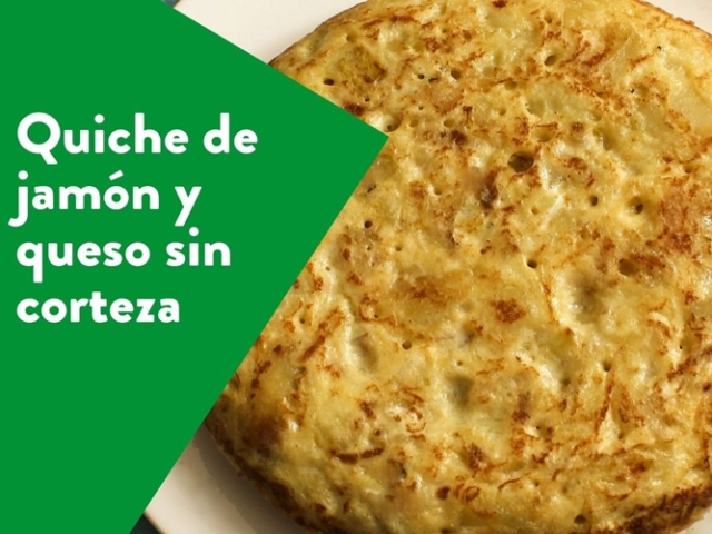 Quiche de jamón y queso sin corteza, receta paso a paso