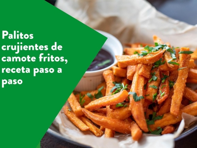 Paso a paso para preparar palitos crujientes de camote fritos