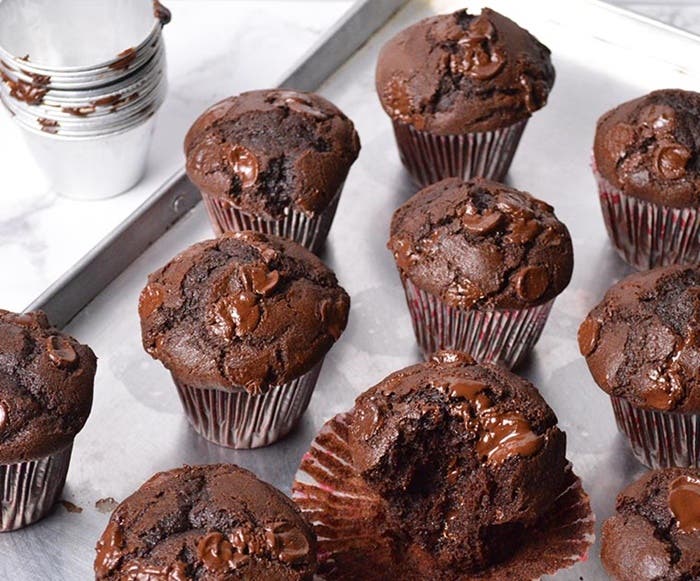 Muffins de chocolate doble