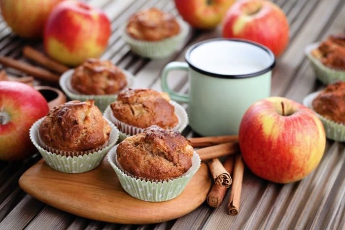 Muffins de manzana, canela y avena
